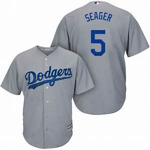 Mens Los Angeles Dodgers Corey Seager Cool Base Replica Jersey Grey